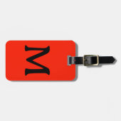 Monogramm Individuelle Name Farbnebel Rotes Orange Gepäckanhänger (Vorderseite horizontal)