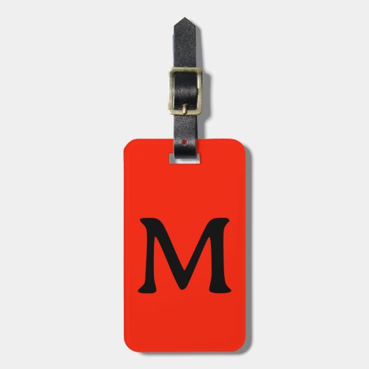 Monogramm Individuelle Name Farbnebel Rotes Orange Gepäckanhänger (Vorderseite vertikal)