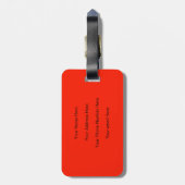 Monogramm Individuelle Name Farbnebel Rotes Orange Gepäckanhänger (Rückseite vertikal)