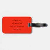 Monogramm Individuelle Name Farbnebel Rotes Orange Gepäckanhänger (Rückseite horizontal)
