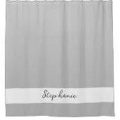 Monogramm Individuelle Name Grau Schwarz-weiß Duschvorhang (Vorderseite)