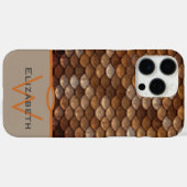 Monogramm Individuelle Name Metallische Meerjungen Case-Mate iPhone Hülle (Rückseite (Horizontal))