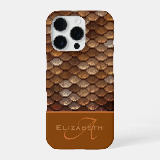 Monogramm Individuelle Name Metallische Meerjungen iPhone Hülle (Rückseite)