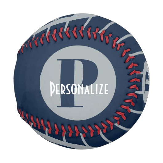 Monogramm Individuelle Name Personalisiert Basebal Baseball (Rückseite Links)