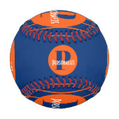 Monogramm Individuelle Name Personalisiert Basebal Baseball (Rückseite)