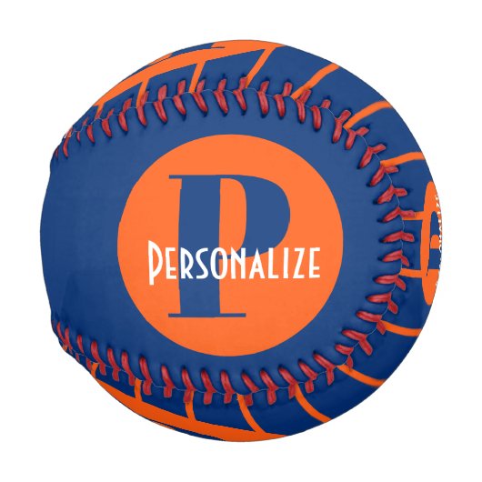 Monogramm Individuelle Name Personalisiert Basebal Baseball (Rückseite Links)