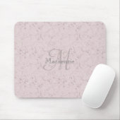 Monogramm-Individuelle Name Rosa graue Marmorgesta Mousepad (Mit Mouse)