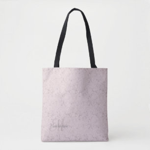 Monogramm-Individuelle Name Rosa graue Marmorgesta Tasche