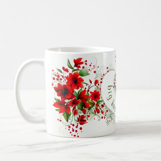 Monogramm individuelle Name Rot Blume Kaffeetasse (Links)
