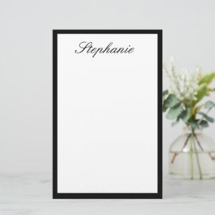 Monogramm Individuelle Name Schwarz-weiß Minimale  Briefpapier