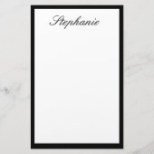 Monogramm Individuelle Name Schwarze Grenzen Hochz Briefpapier (Rückseite)