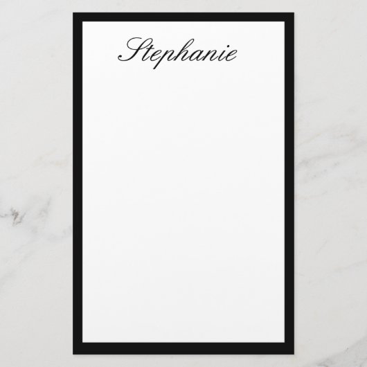 Monogramm Individuelle Name Schwarze Grenzen Hochz Briefpapier (Rückseite)