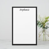 Monogramm Individuelle Name Schwarze Grenzen Hochz Briefpapier (Stehend Vorderseite)