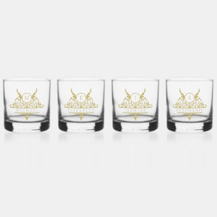 Monogramm Individuelle Name Verziert Personalisier Whiskyglas