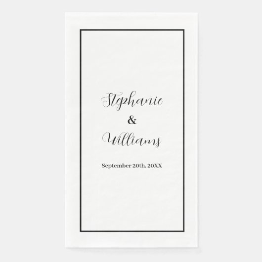 Monogramm Individuelle Name Wedding Simple Minimal Serviette (Vorderseite)