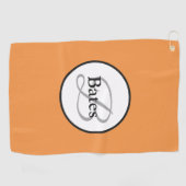 Monogramm individuelles orangefarbenes Golftuch Golfhandtuch (Horizontal)