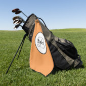 Monogramm individuelles orangefarbenes Golftuch Golfhandtuch (Gras)