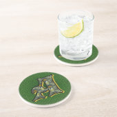 Monogramm Initial A Black Daisies Drink Untersetze Sandstein Untersetzer (Seite)