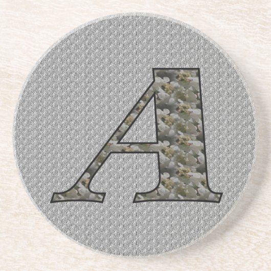 Monogramm Initial A Hydrangea Floral Drink Unterse Getränkeuntersetzer (Vorne)