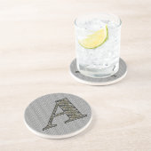 Monogramm Initial A Hydrangea Floral Drink Unterse Getränkeuntersetzer (Seite)