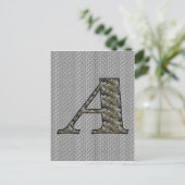 Monogramm Initial A Hydrangea Floral Postkarte (Stehend Vorderseite)