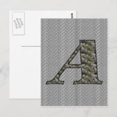 Monogramm Initial A Hydrangea Floral Postkarte (Vorne/Hinten)