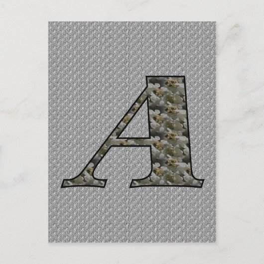Monogramm Initial A Hydrangea Floral Postkarte (Vorderseite)