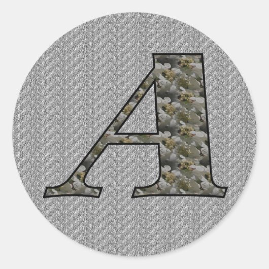 Monogramm Initial A Hydrangea Floral Sticker (Vorderseite)