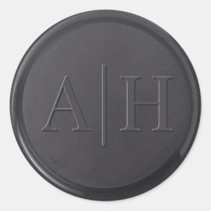 Monogramm Initial Black Wax Siegel Sticker