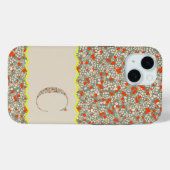 MONOGRAMM INITIAL C GRÜNE UND ROTE KLEINE BLUME Case-Mate iPhone HÜLLE (Rückseite (Horizontal))
