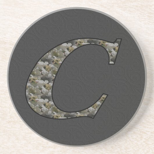 Monogramm Initial C Hydrangea Floral Drink Unterse Untersetzer (Vorne)