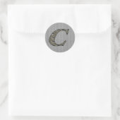 Monogramm Initial C Hydrangea Floral Sticker (Tasche)