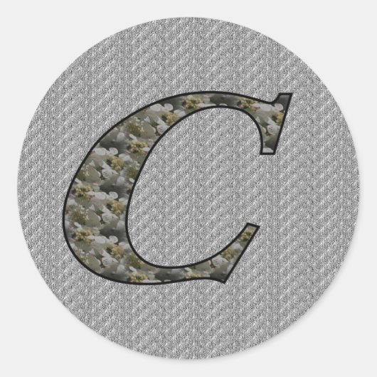 Monogramm Initial C Hydrangea Floral Sticker (Vorderseite)