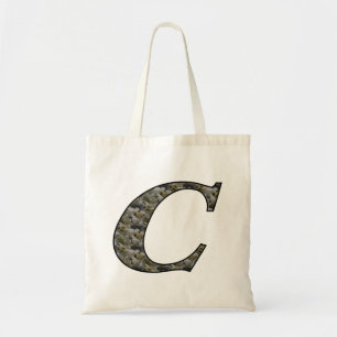 Monogramm Initial C Hydrangea Floral Tote Bag Tragetasche