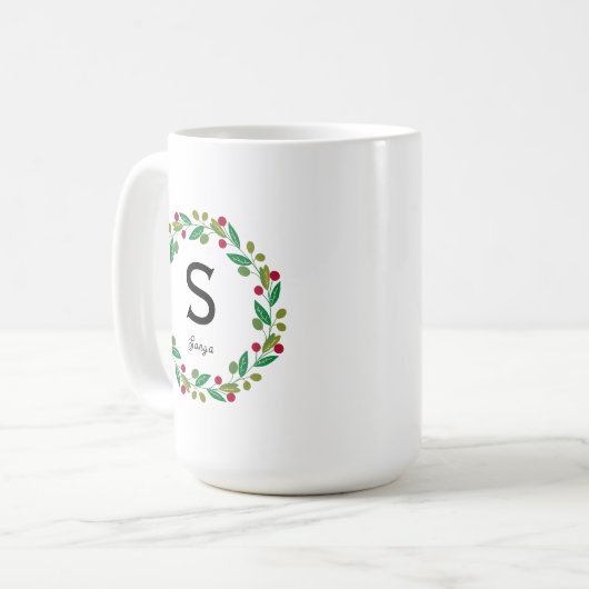 Monogramm initial - Christmas Kaffeetasse (Vorderseite Links)