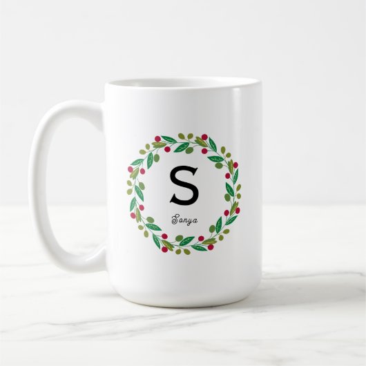 Monogramm initial - Christmas Kaffeetasse (Links)