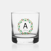 Monogramm initial - Christmas Whiskyglas (Vorderseite)
