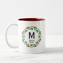 Monogramm initial - Christmas Zweifarbige Tasse