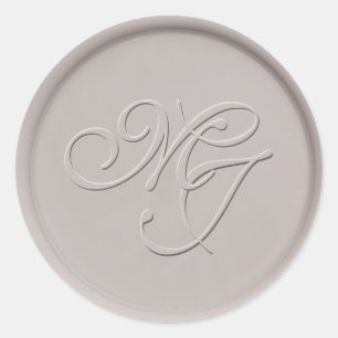 Monogramm Initial Clay Wax Siegel Sticker