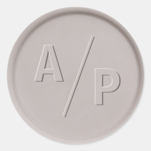 Monogramm Initial Clay Wax Siegel Sticker