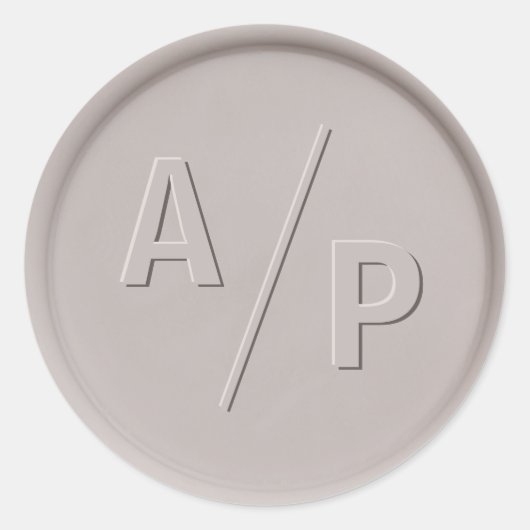Monogramm Initial Clay Wax Siegel Sticker (Vorderseite)