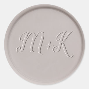 Monogramm Initial Clay Wax Siegel Sticker