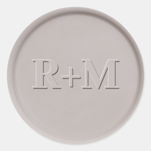 Monogramm Initial Clay Wax Siegel Sticker (Vorderseite)