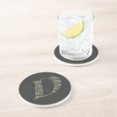 Monogramm Initial D Hydrangea Floral Drink Unterse Sandstein Untersetzer (Seite)