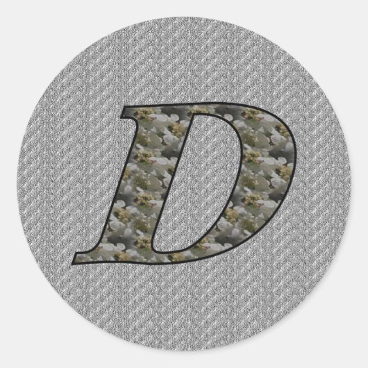 Monogramm Initial D Hydrangea Floral Sticker (Vorderseite)