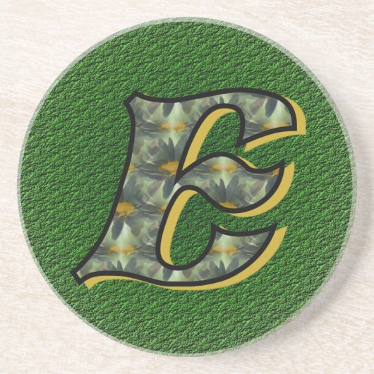 Monogramm Initial E Black Daisies Drink Untersetze Untersetzer (Vorne)