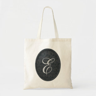 Monogramm Initial E Black Floral Tote Bag Tragetasche