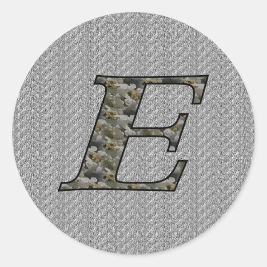 Monogramm Initial-E-Hydrangea-Floral-Aufkleber Runder Aufkleber (Vorderseite)