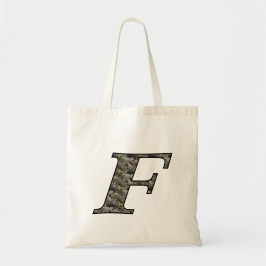 Monogramm Initial F Hydrangea Floral Tote Bag Tragetasche (Vorne)