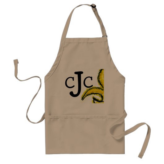 Monogramm Initial Fluer de Lis Apron Schürze (Vorne)